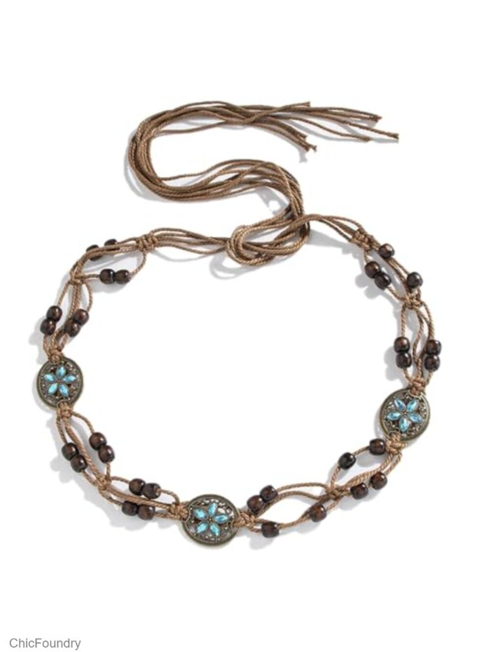 Vintage Bohemian Waist Chain Belt with Wooden Beads